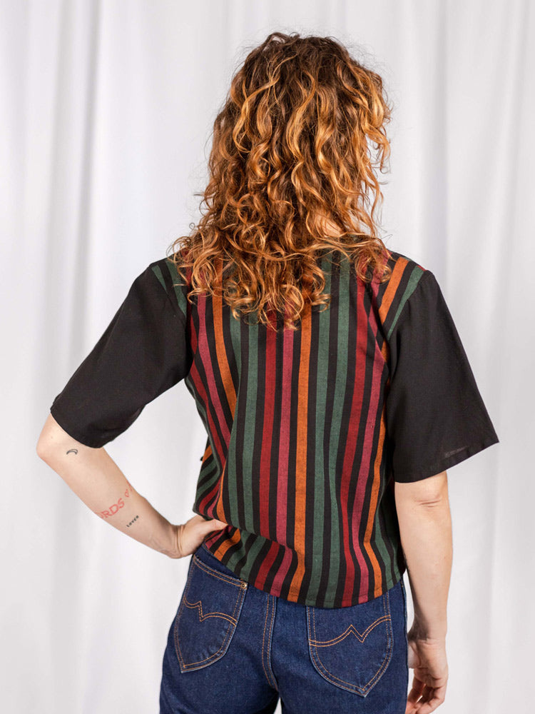 Winona Wrap Top - Sunset Stripe Mix