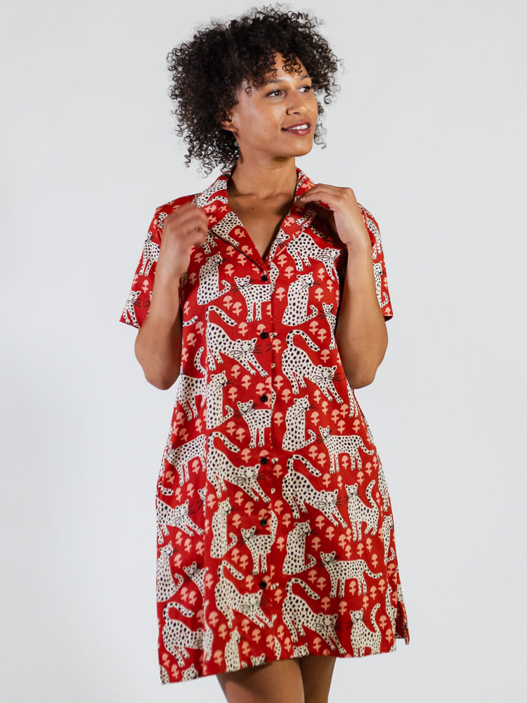 Camp Dress - Poppy Leopard