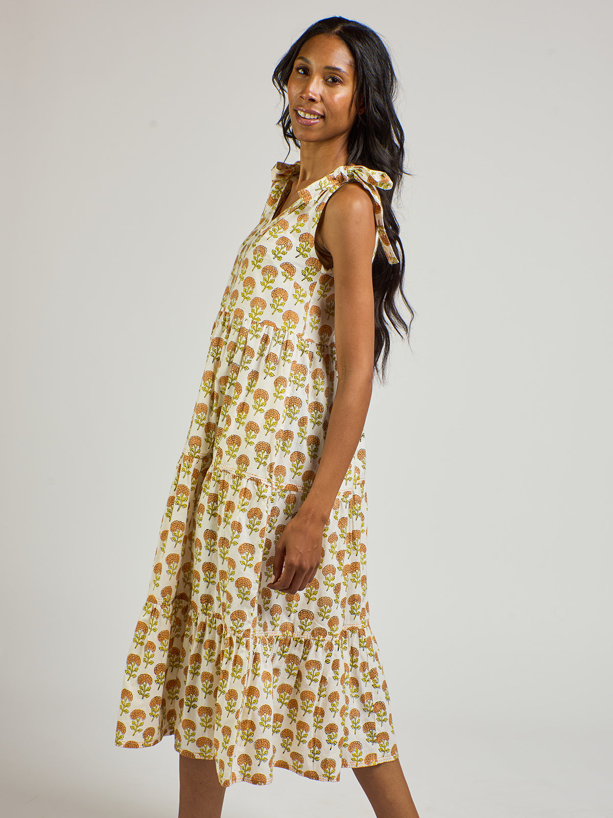 Lorelei Tiered Dress - Marigold