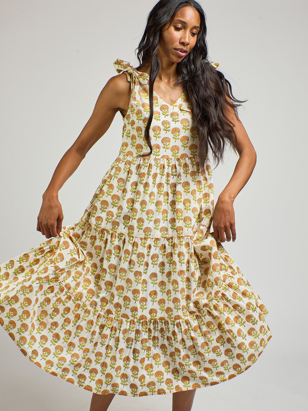 Lorelei Tiered Dress - Marigold