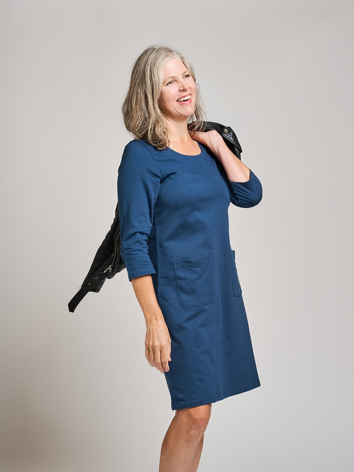 Sylvan Shift Dress - Loop Knit Blue