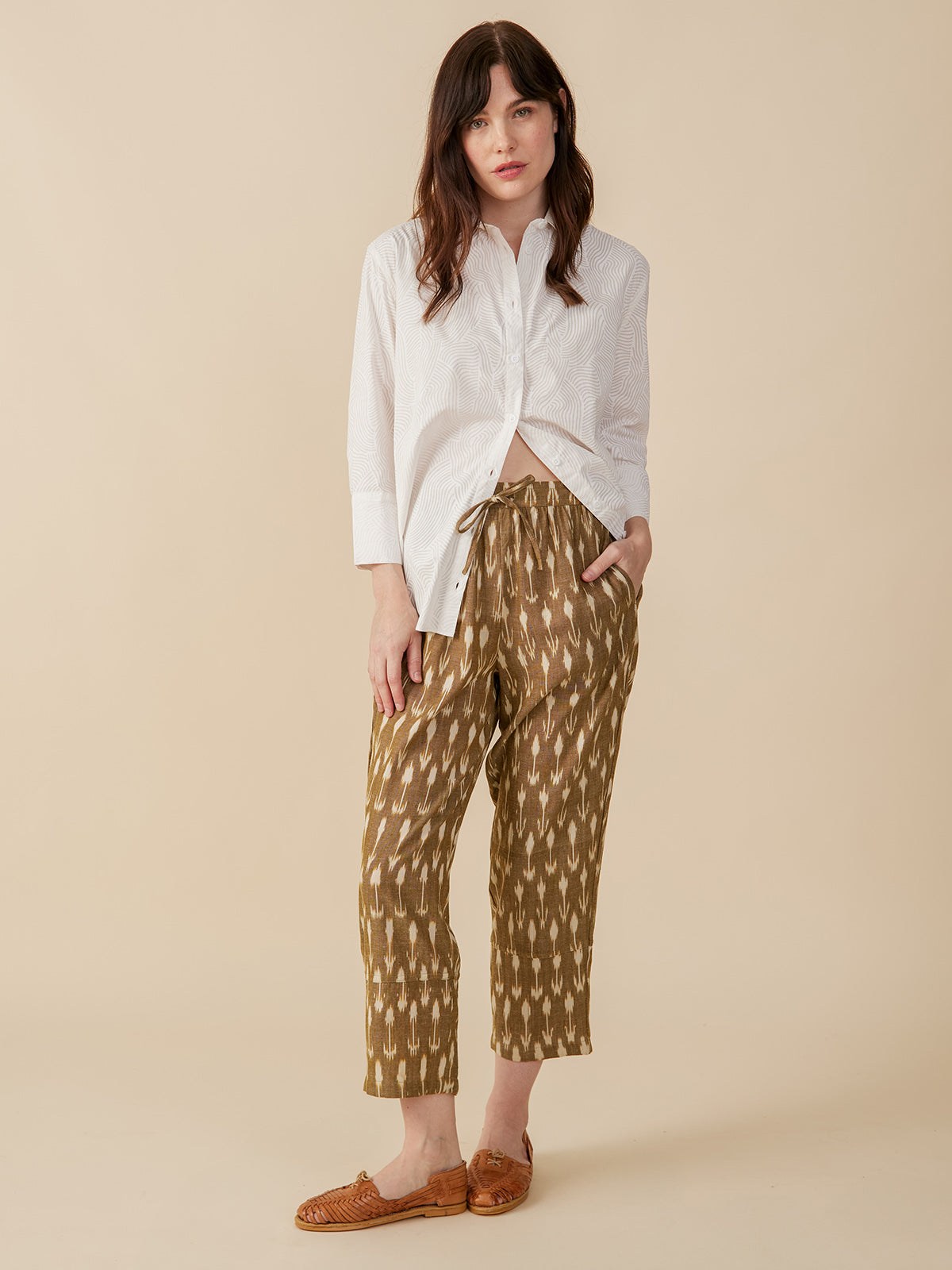 Miller Easy Pant - Olive Ikat