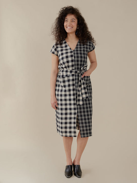 Padma Pocket Dress - Black and White Mix