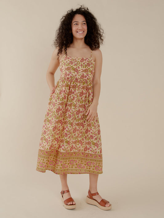 Sofia Midi Dress - Floral Paisley